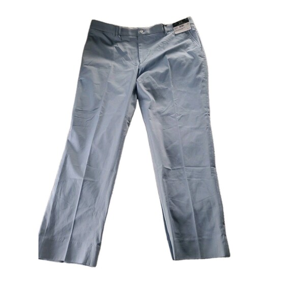 Michael Strahan Size 40X30 Cotton Stretch Light Blue Zipper Pockets Dress Pants